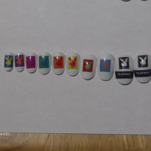 Colourful Playboy- press on nail set - Picture 3 of 7